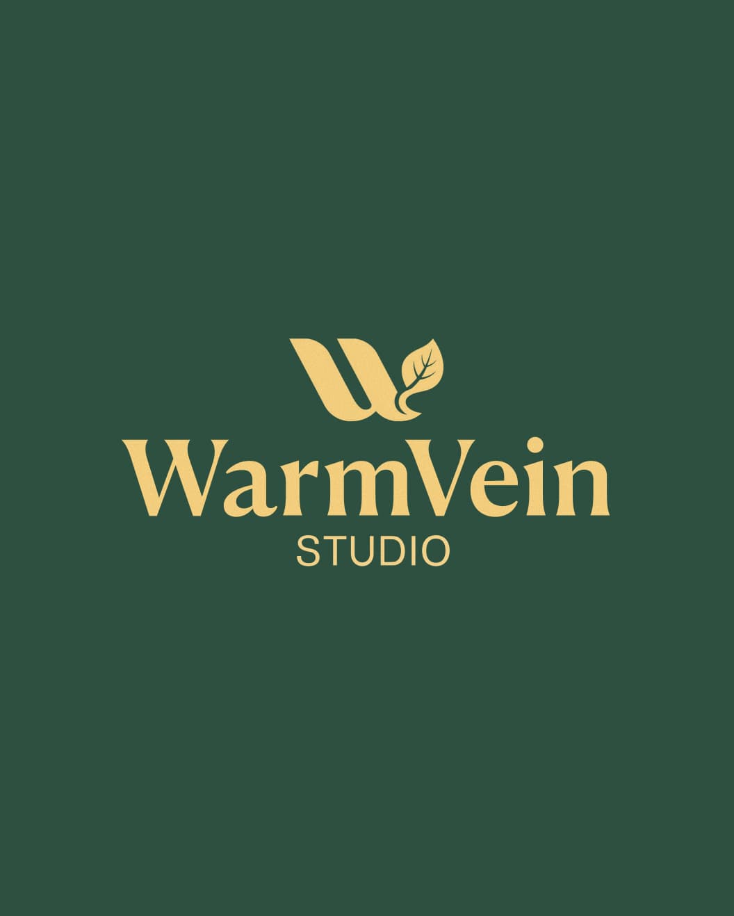 Warm Vein Studio logo on a dark green background