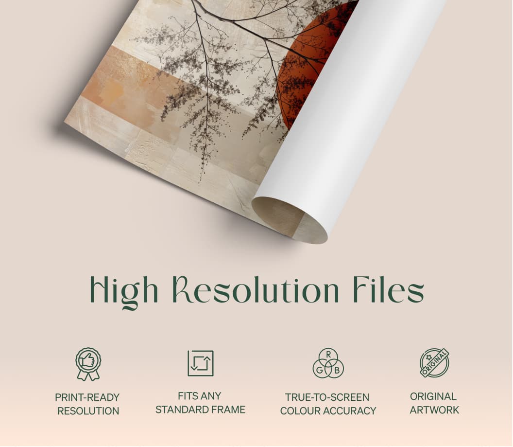 Warm Vein Studio print product graphic showing print-ready wall art